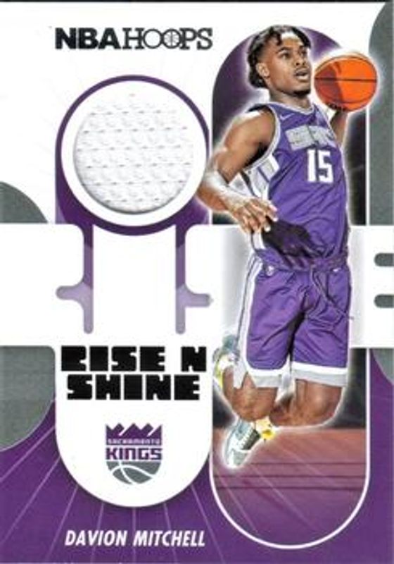Davion Mitchell 2021 Hoops #RS-DM Rise N Shine Memorabilia Rookie RAW
