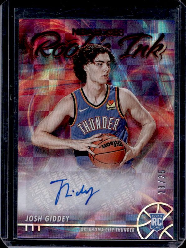 Josh Giddey 2021 Hoops #RI-JGD Rookie Ink - Red /25 RAW