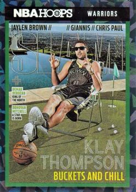 Klay Thompson 2021 Hoops #SLAM-#215 SLAM - Green Ice RAW