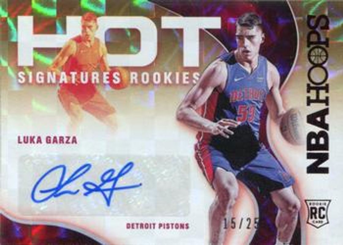 Luka Garza 2021 Hoops #HSR-LG Hot Signatures Rookies - Red /25 RAW