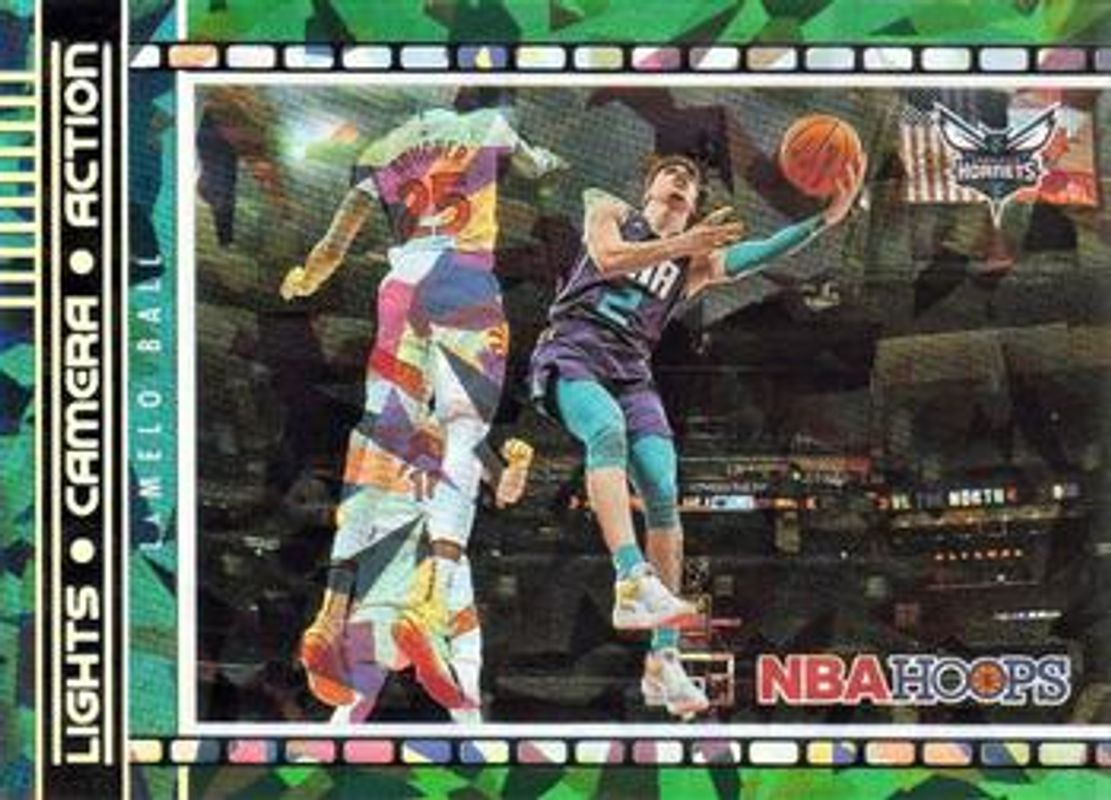 LaMelo Ball 2021 Hoops #14 Lights Camera Action - Green Ice RAW