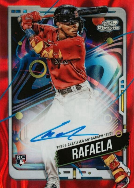 Ceddanne Rafaela 2024 Topps Chrome Cosmic #CCA-CR Autographs - Red Flare Refractor /5 Rookie PSA 9