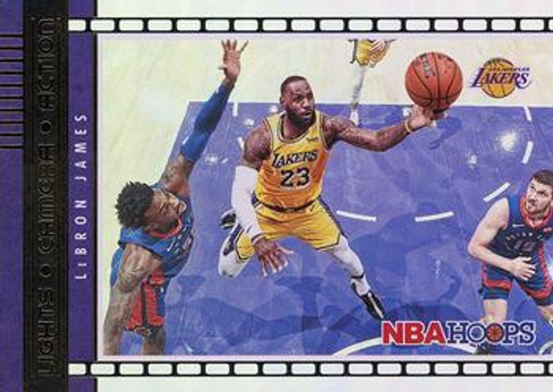 LeBron James 2021 Hoops #28 Lights Camera Action - Holo RAW