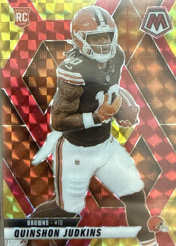 Quinshon Judkins 2025 Mosaic #365 Choice Red & Yellow /89 Rookie RAW