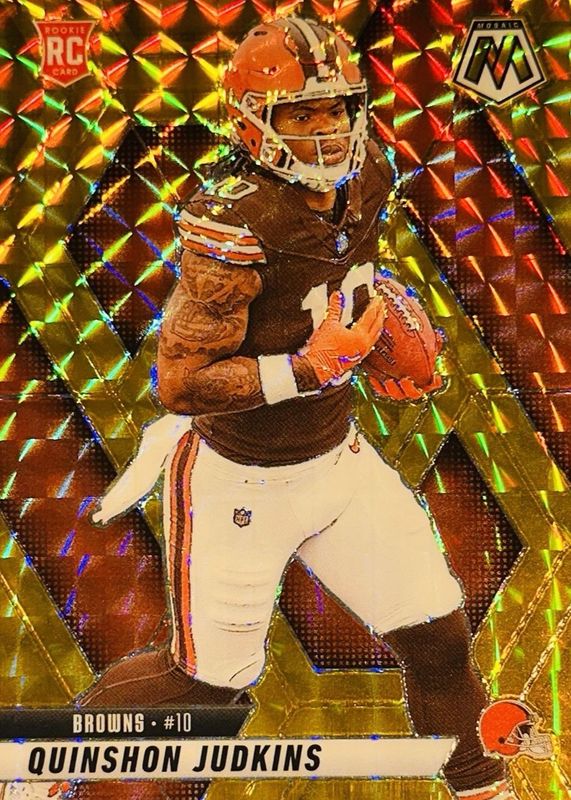 Quinshon Judkins 2025 Mosaic #365 Gold /10 Rookie RAW