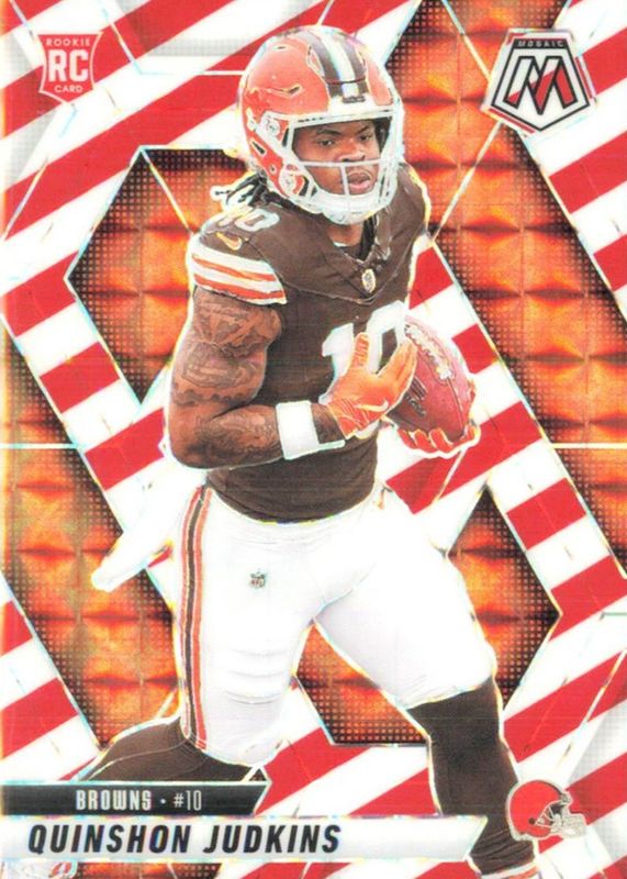 Quinshon Judkins 2025 Mosaic #365 Red & White Stripe Rookie RAW