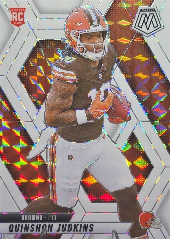 Quinshon Judkins 2025 Mosaic #365 White /25 Rookie RAW
