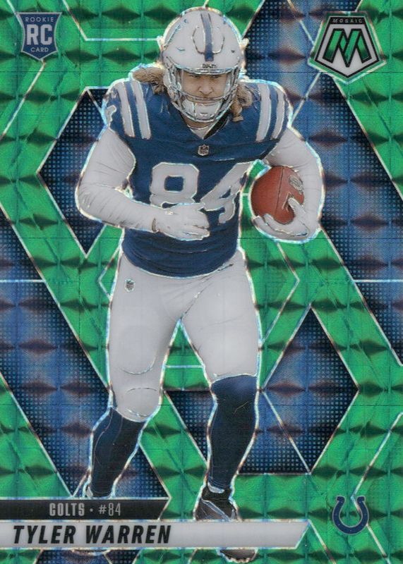 Tyler Warren 2025 Mosaic #354 Green Rookie RAW