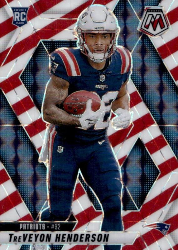 TreVeyon Henderson 2025 Mosaic #325 Red & White Stripe Rookie RAW