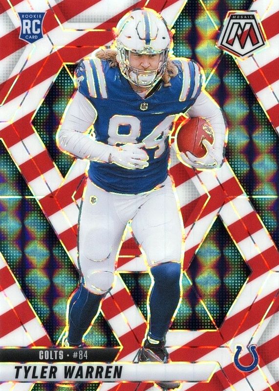 Tyler Warren 2025 Mosaic #354 Red & White Stripe Rookie RAW