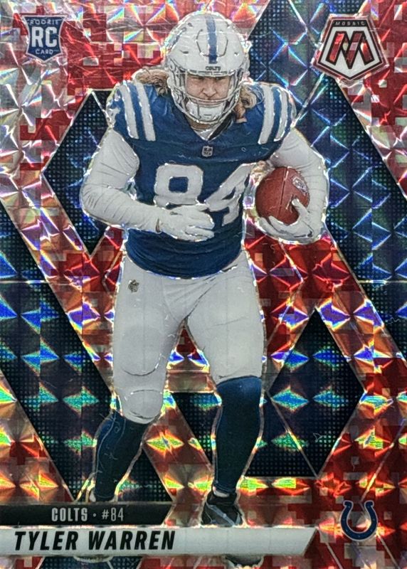 Tyler Warren 2025 Mosaic #354 Red Camo Rookie RAW