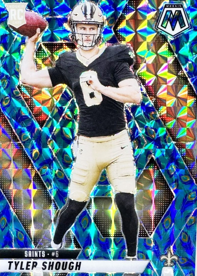 Tyler Shough 2025 Mosaic #312 Choice Peacock /(SSP) Price Guide