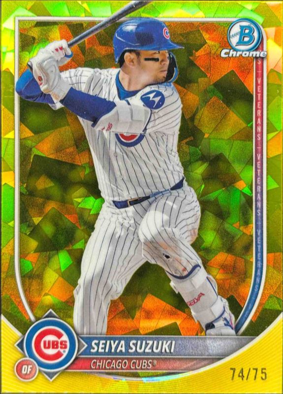 Seiya Suzuki 2025 Bowman Chrome Sapphire Edition #60 Yellow /75 RAW