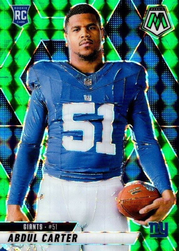 Abdul Carter 2025 Mosaic #282 Rookie Variation - Green RAW