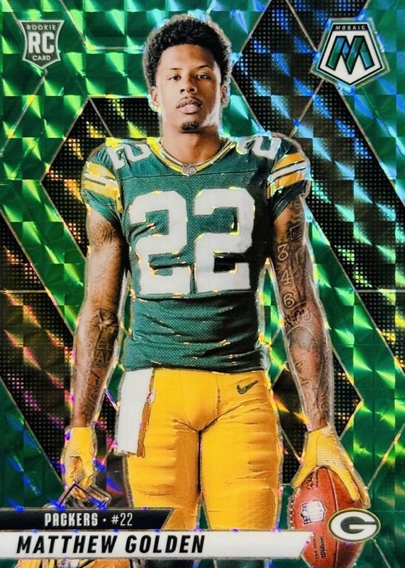Matthew Golden 2025 Mosaic #285 Rookie Variation - Green RAW