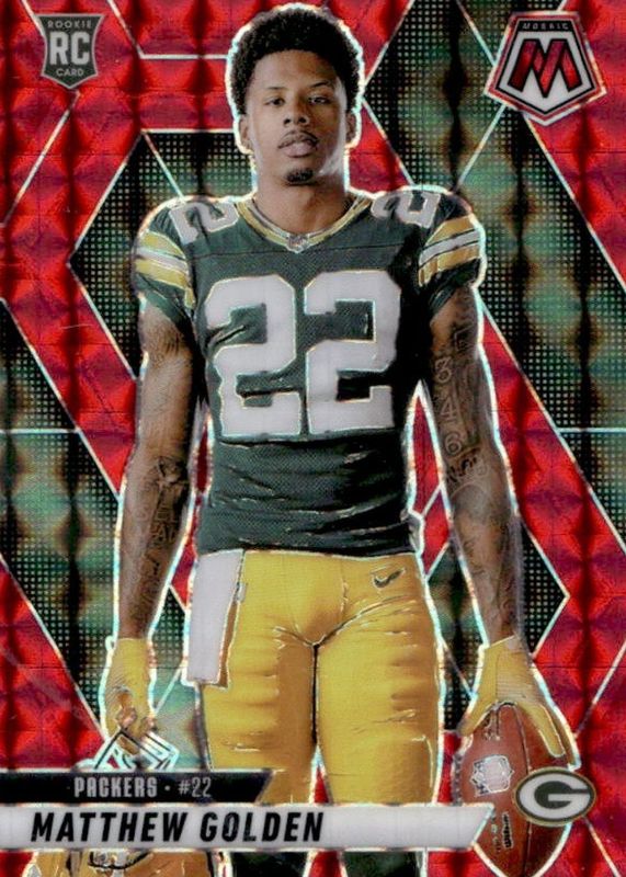 Matthew Golden 2025 Mosaic #285 Rookie Variation - Red RAW