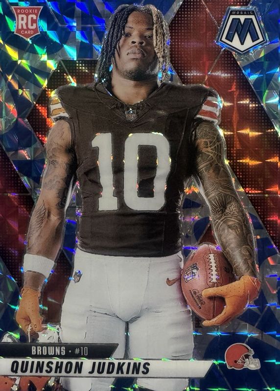 Quinshon Judkins 2025 Mosaic #276 Rookie Variation - Reactive Blue RAW