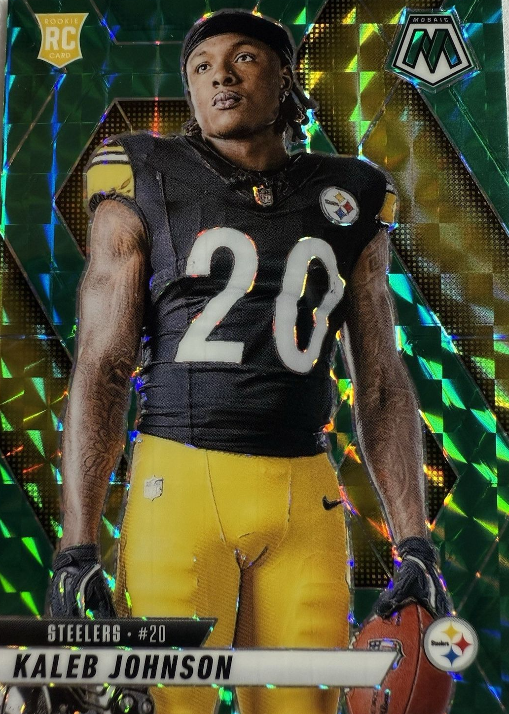 Kaleb Johnson 2025 Mosaic #289 Rookie Variation - Green Price Guide ...