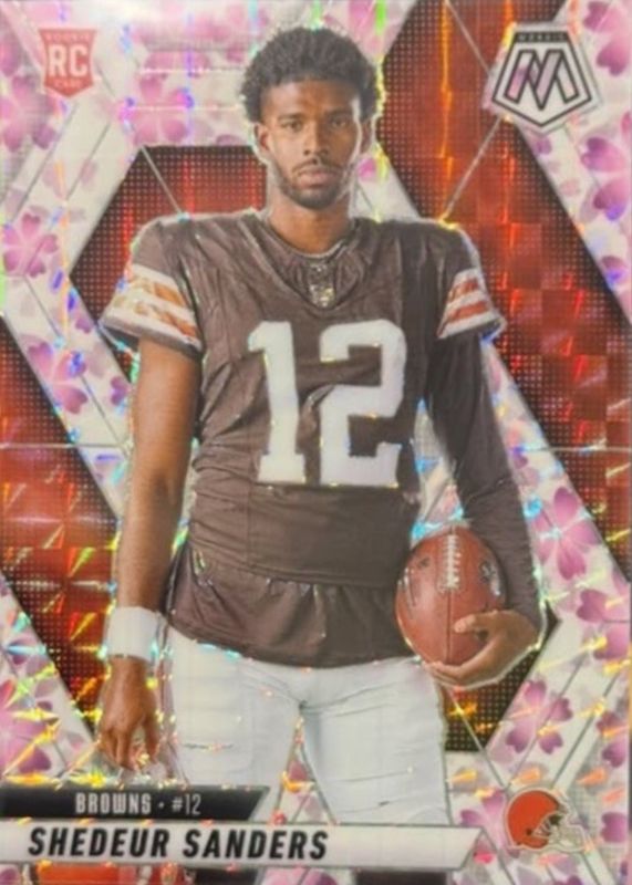 Shedeur Sanders 2025 Mosaic #290 Rookie Variation - Choice Cherry
