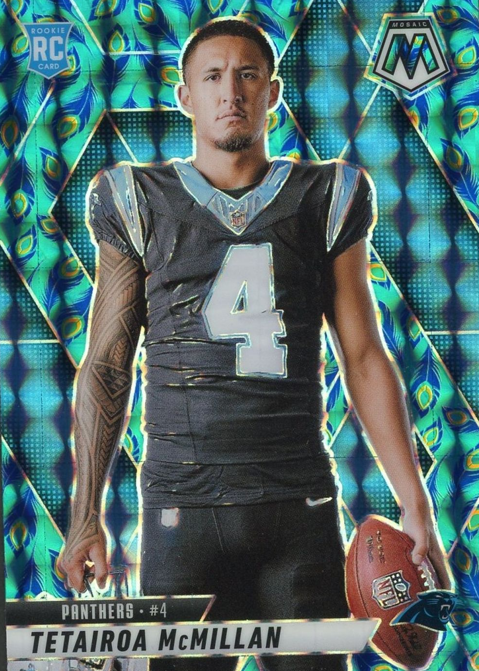 Tetairoa McMillan 2025 Mosaic #274 Rookie Variation - Choice Peacock ...
