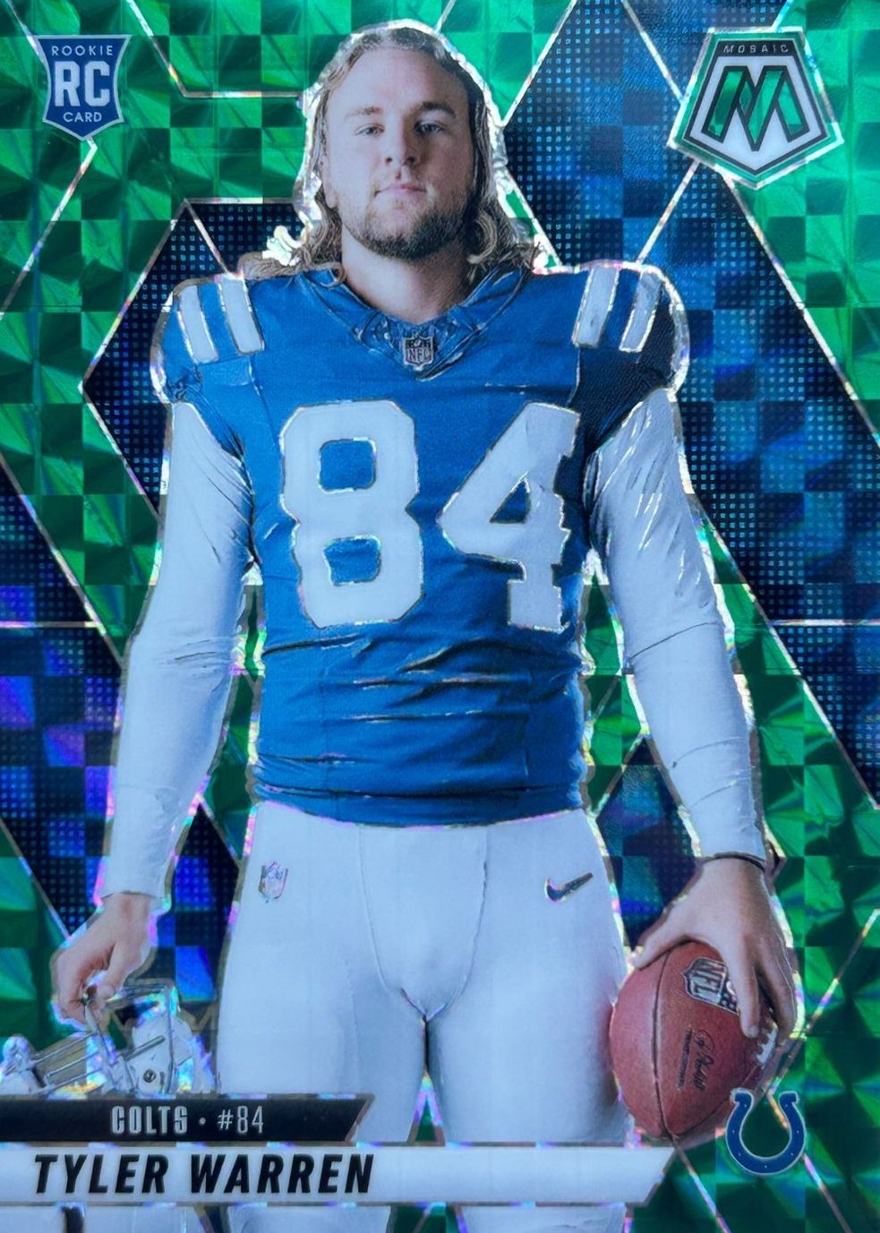 Tyler Warren 2025 Mosaic #281 Rookie Variation - Green Price Guide ...