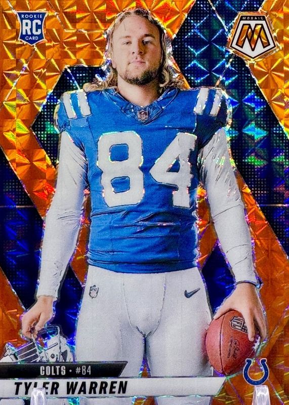 Tyler Warren 2025 Mosaic #281 Rookie Variation - Orange /199 RAW