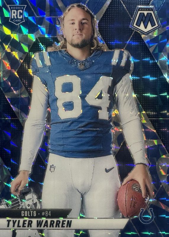 Tyler Warren 2025 Mosaic #281 Rookie Variation - Reactive Blue RAW