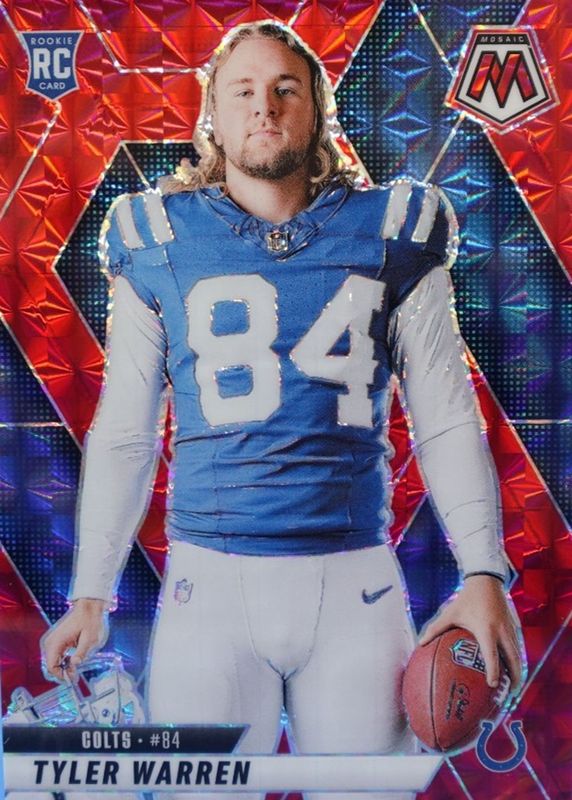 Tyler Warren 2025 Mosaic #281 Rookie Variation - Red RAW