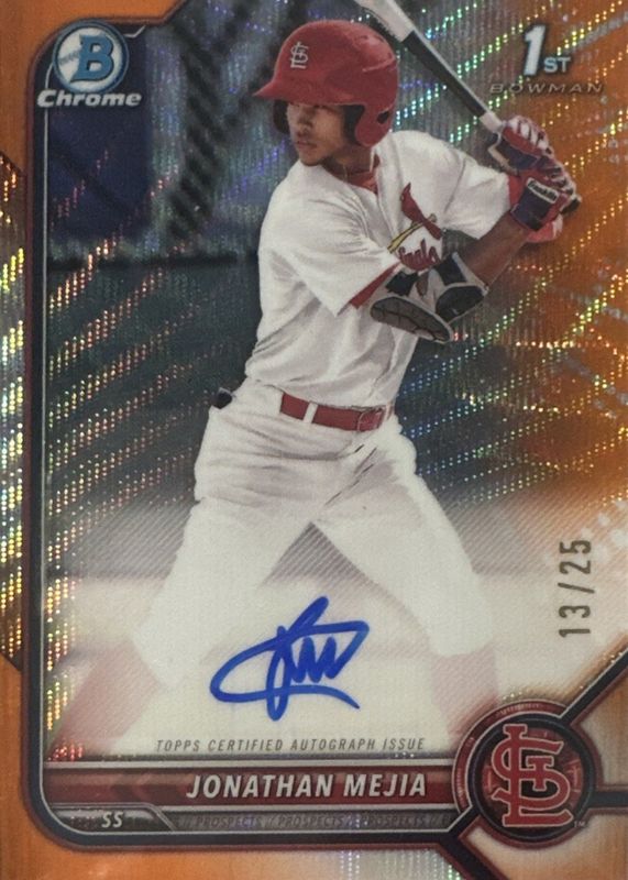 2022 Bowman Chrome #CPA-JM Prospect Auto - Orange Wave Refractor /25 (1st)