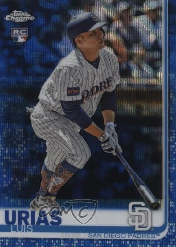 2019 Topps Chrome #141 Blue Wave Refractor /75 (Pinstripe Jersey)