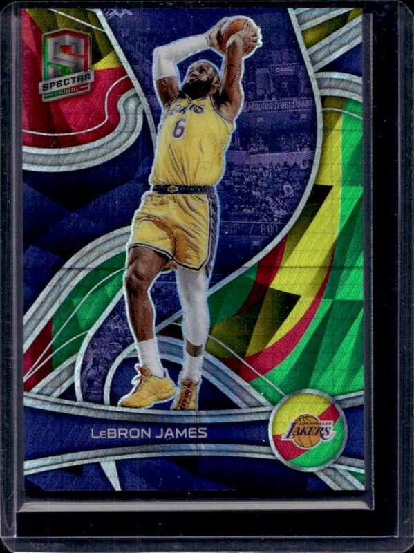 LeBron James 2021 Spectra #6 Asia Red, Yellow & Green /75 RAW