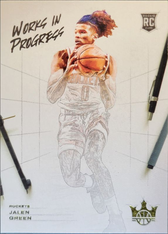 Jalen Green 2021 Court Kings #4 Works in Progress Rookie RAW