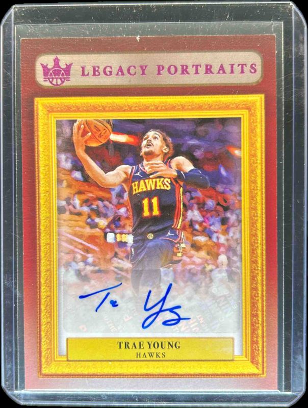Trae Young 2021 Court Kings #LP-TYG Legacy Portrait Signatures - Pink /8 RAW
