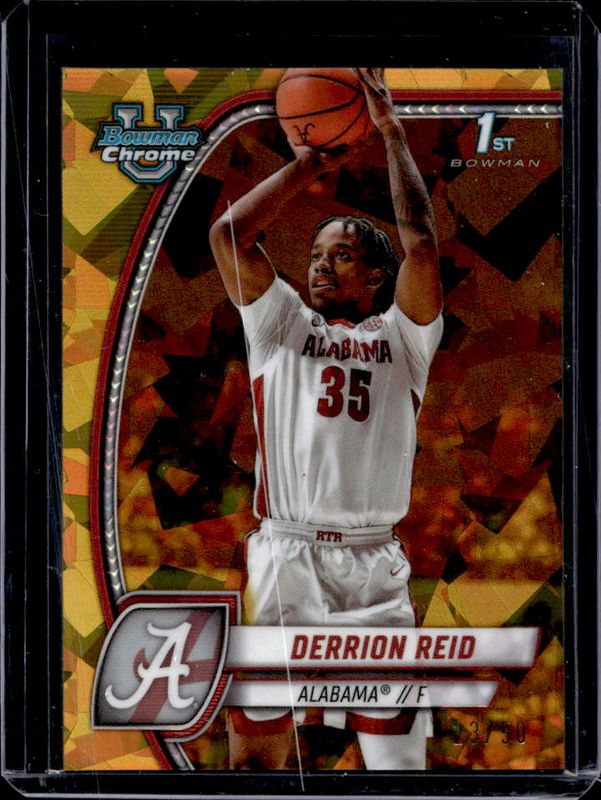 Derrion Reid 2024 Bowman Chrome University Sapphire Edition #20 Gold Refractor /50 RAW