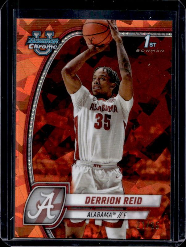 Derrion Reid 2024 Bowman Chrome University Sapphire Edition #20 Orange Refractor /25 RAW