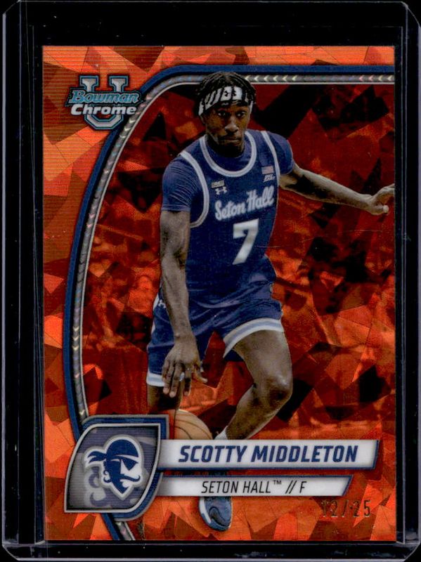 Scotty Middleton 2024 Bowman Chrome University Sapphire Edition #94 Orange Refractor /25 RAW