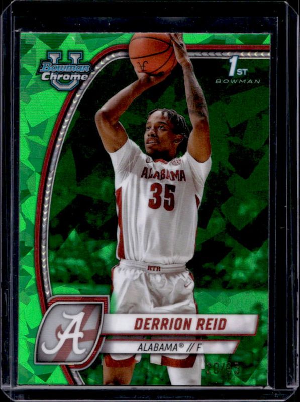 Derrion Reid 2024 Bowman Chrome University Sapphire Edition #20 Green Refractor /65 RAW