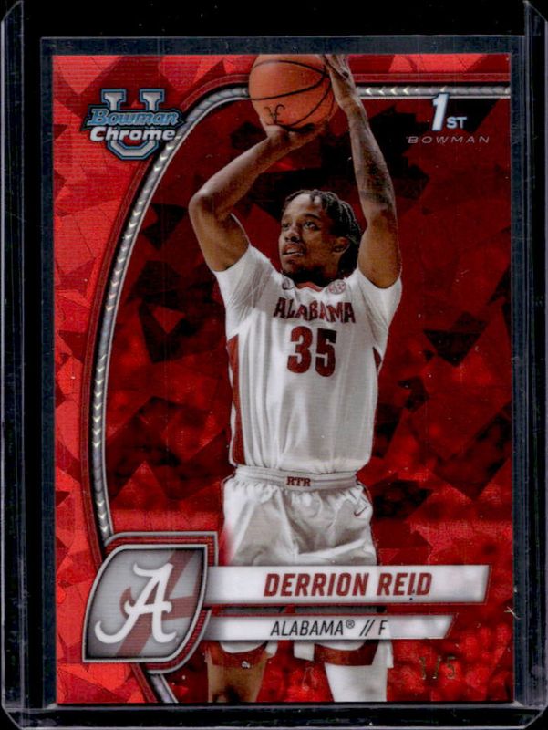 Derrion Reid 2024 Bowman Chrome University Sapphire Edition #20 Red Refractor /5 RAW