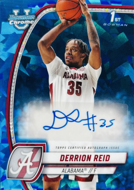 Derrion Reid 2024 Bowman Chrome University Sapphire Edition #20 Prospect Autographs RAW