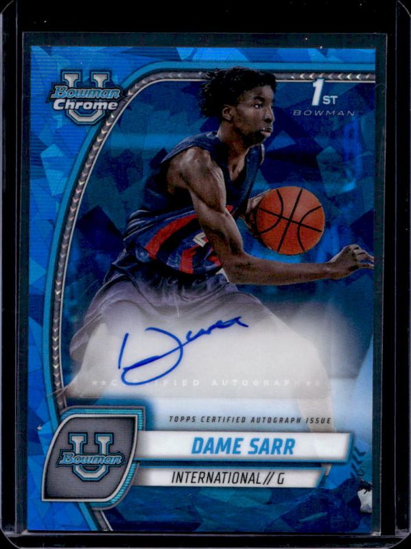 Dame Sarr 2024 Bowman Chrome University Sapphire Edition #17 Prospect Autographs RAW