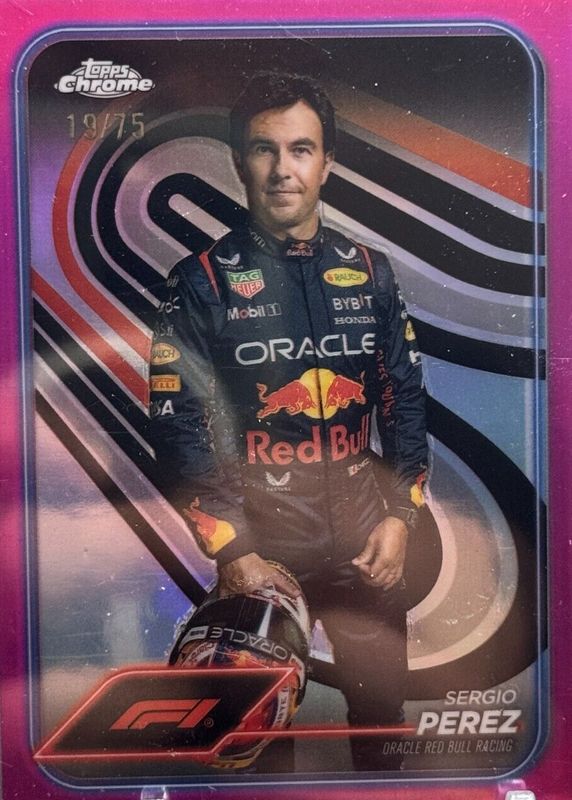 Sergio Perez 2024 Topps Chrome Formula 1 #2 Pink Refractor /75 PSA 10