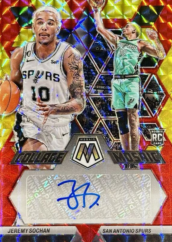 Jeremy Sochan 2022 Mosaic #CM-SOC Collage Autographs - Choice Rookie RAW