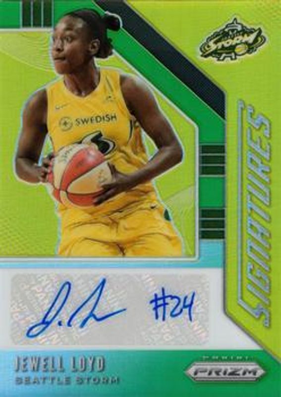 Jewell Loyd 2020 Prizm WNBA #SG-JWL Signatures - Green RAW