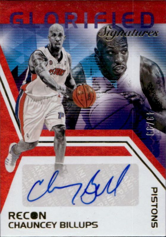 Chauncey Billups 2020 Recon #GS-CBU Glorified Signatures - Red /99 RAW