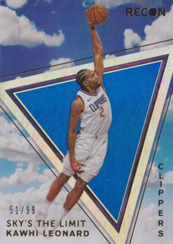 Kawhi Leonard 2020 Recon #8 Sky's the Limit - Blue /99 RAW