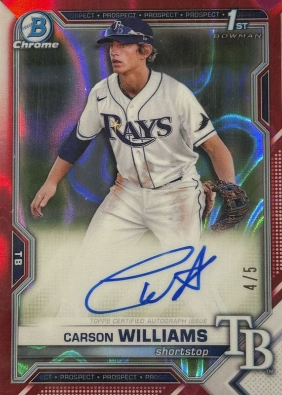 2021 Bowman Draft #CDA-CW Chrome DP Auto - Red Lava Refractor /5 (1st)