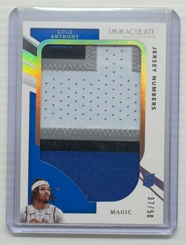Cole Anthony 2020 Immaculate #JP-CAN Jumbo Patches - Jersey Number /2 Rookie RAW