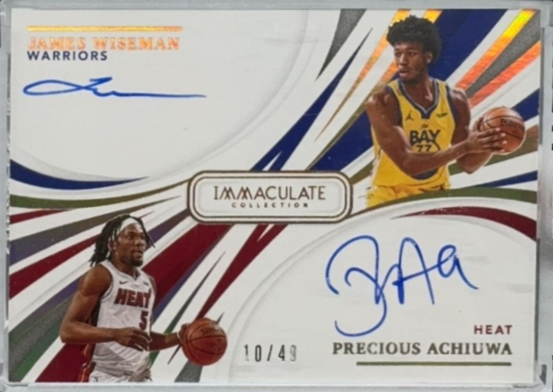 James Wiseman 2020 Immaculate #DA-JPR Dual Autographs /49 Rookie RAW