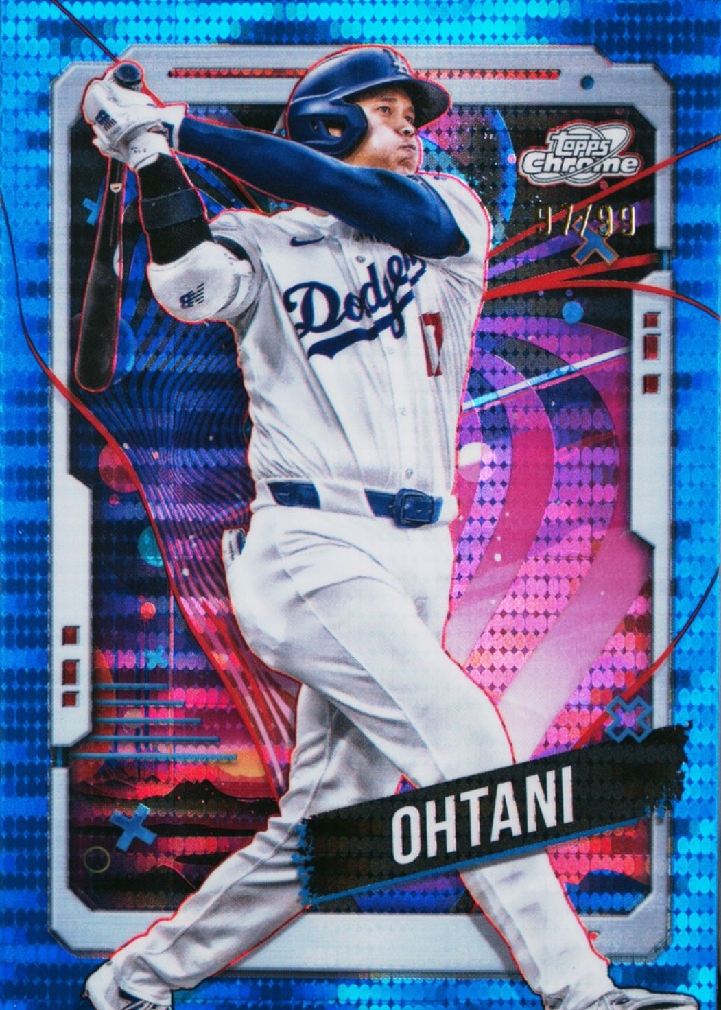 Shohei Ohtani 2024 Topps Chrome Cosmic #196 Blue Moon Refractor 
