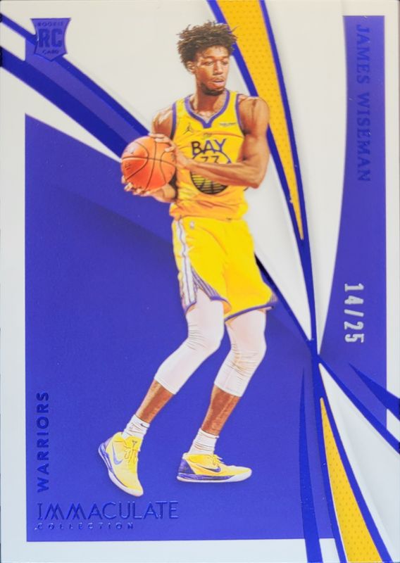 James Wiseman 2020 Immaculate #83 Blue /25 Rookie RAW